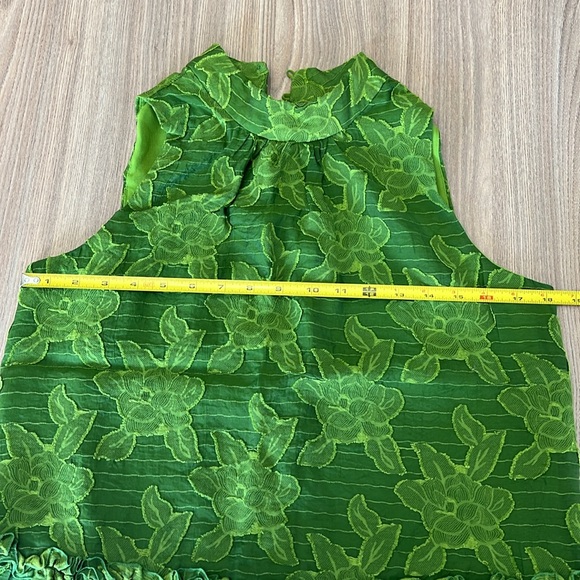 Maeve by Anthropologie High Neck Textured Peplum Green Sleeveless Top Blouse 6 - Picture 5 of 9